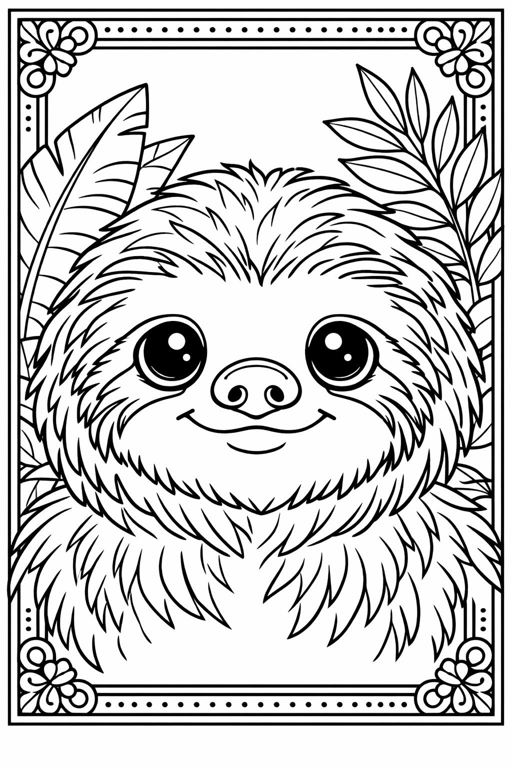 sloth quote coloring page | inspirational sloth message | uplifting coloring page