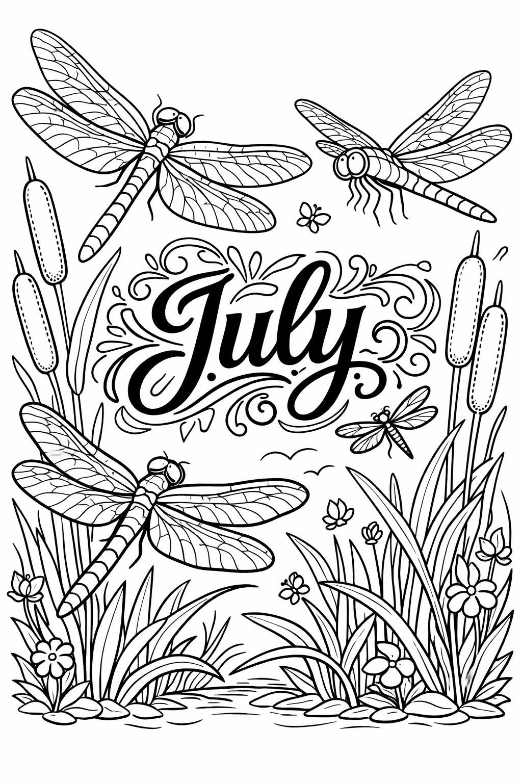 summer quote coloring page | inspirational July message | uplifting seasonal artwork