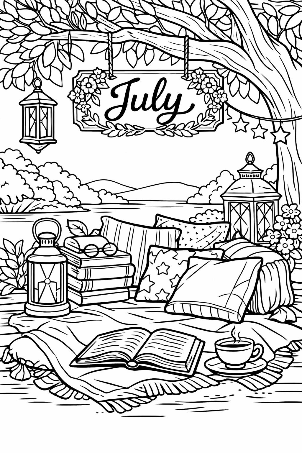 summer mandala coloring page | intricate seasonal pattern | creative coloring sheet