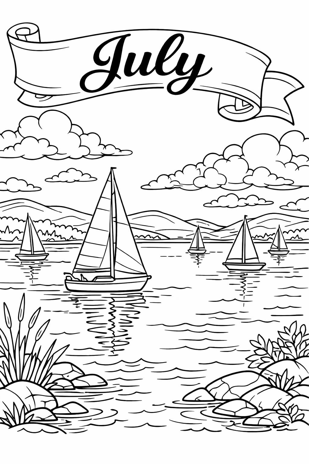 summer flower coloring page | blooming seasonal artwork | cheerful nature page