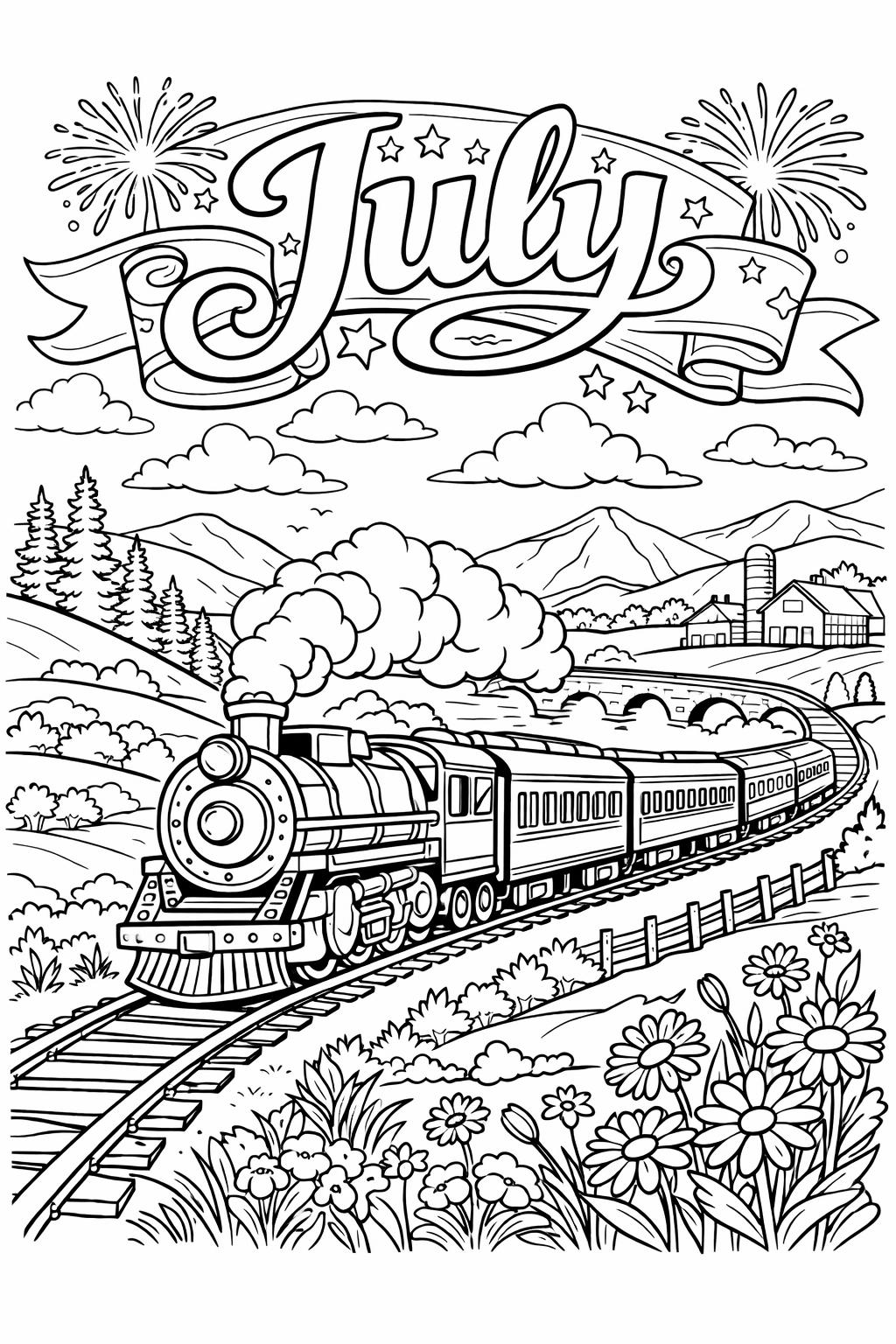 beach coloring page | ocean summer scene | fun vacation artwork