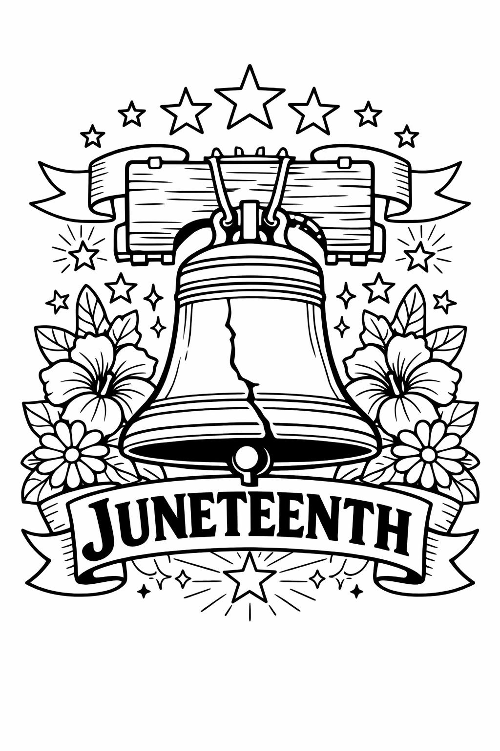 Juneteenth parade coloring page | community event illustration | festive artwork