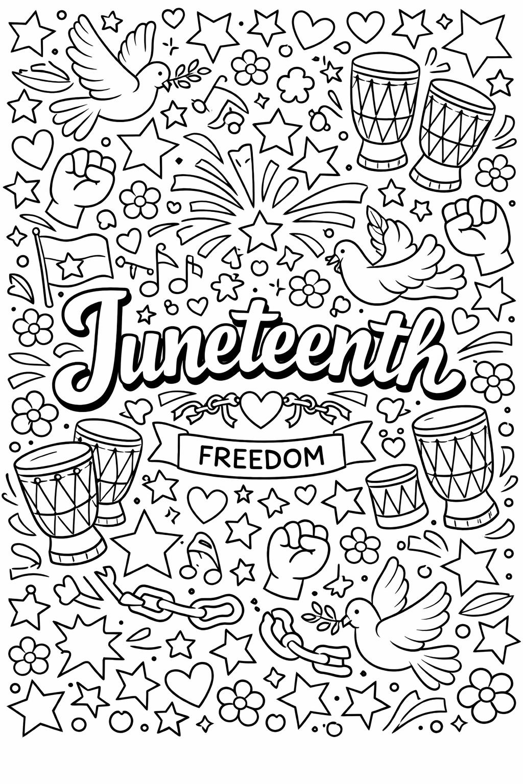 Juneteenth quote coloring page | meaningful holiday message | uplifting coloring sheet