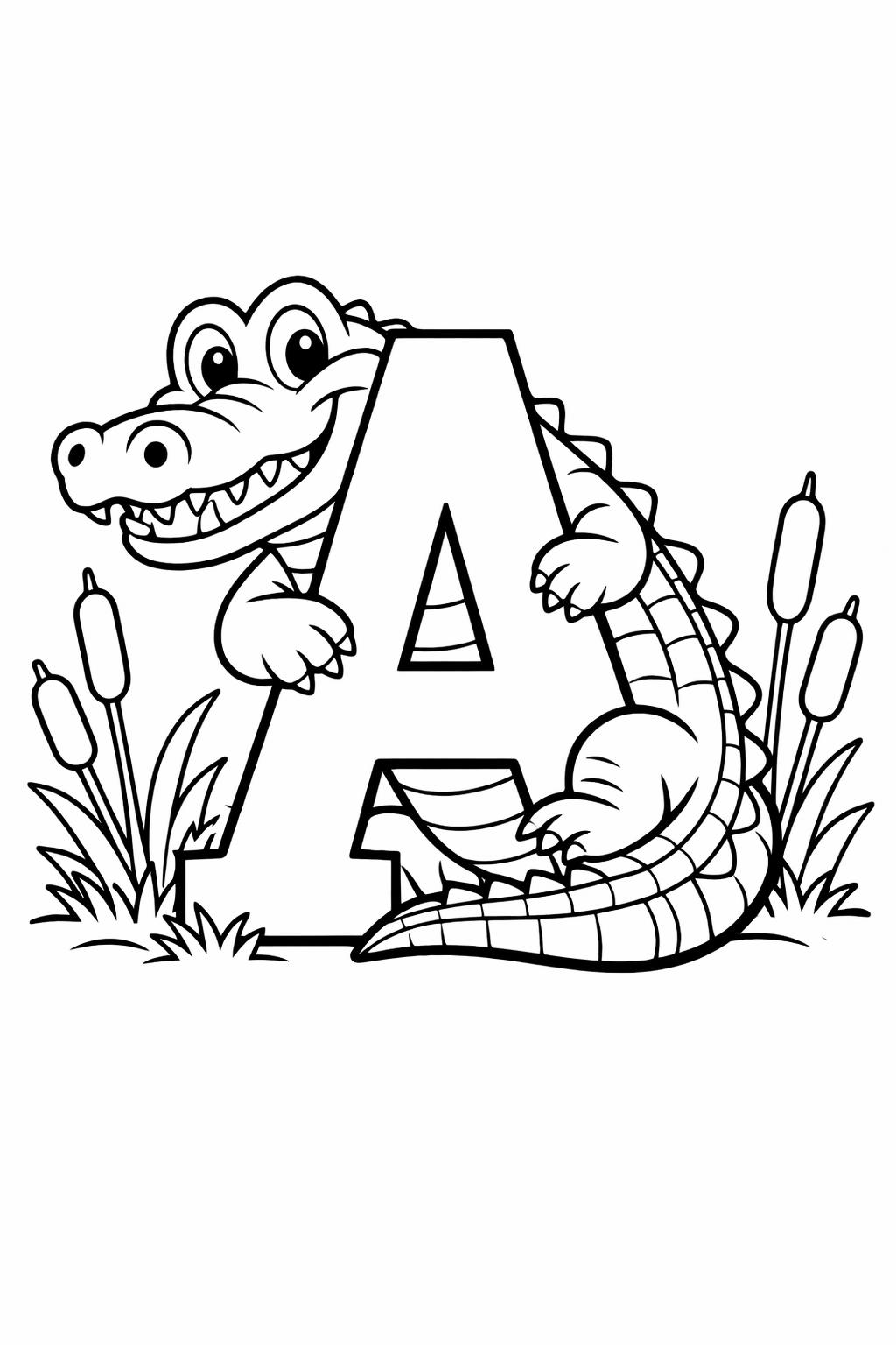 uppercase A coloring page | letter recognition practice | educational coloring sheet