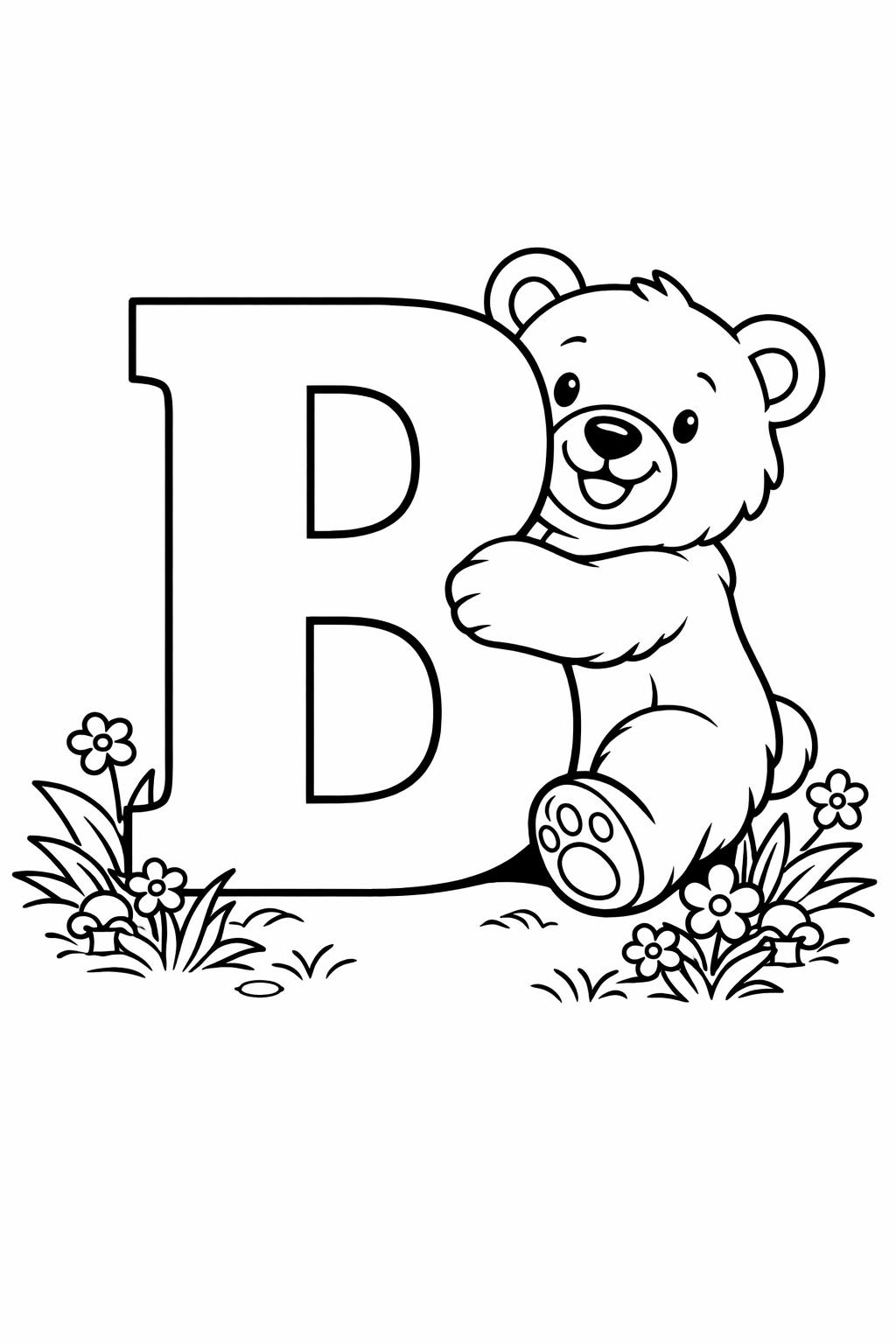 decorative letter B page | patterned alphabet design | creative coloring activity