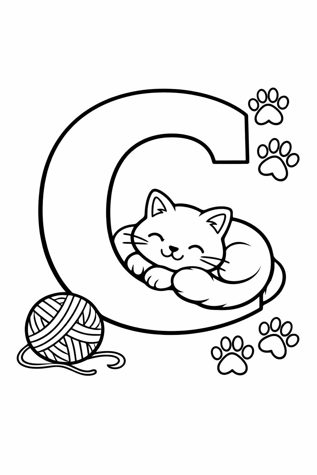 uppercase C coloring page | letter recognition practice | educational coloring sheet
