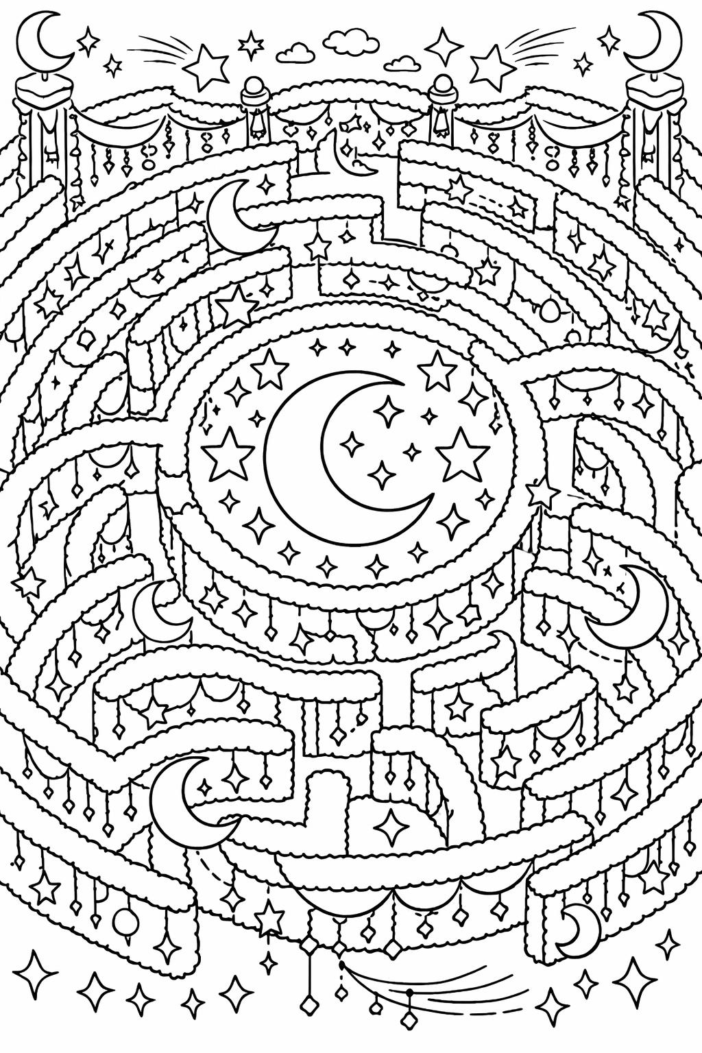 mushroom psychedelic coloring page | fantasy nature artwork | creative coloring page