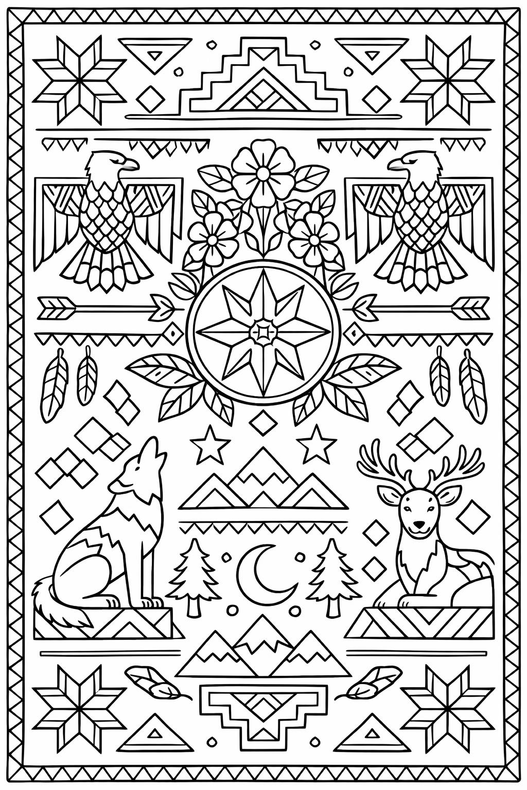 traditional clothing page | cultural attire illustration | educational coloring sheet