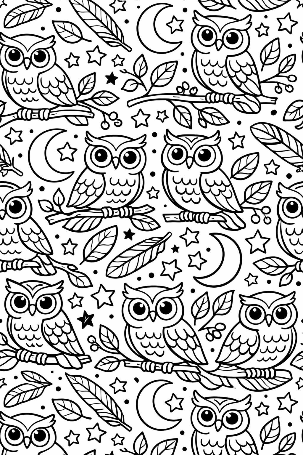 wise owl coloring page | classic owl illustration | educational artwork