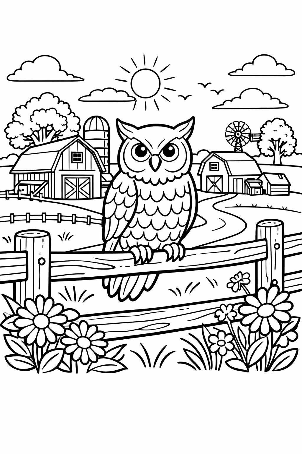 snowy owl coloring page | winter owl design | wildlife coloring sheet