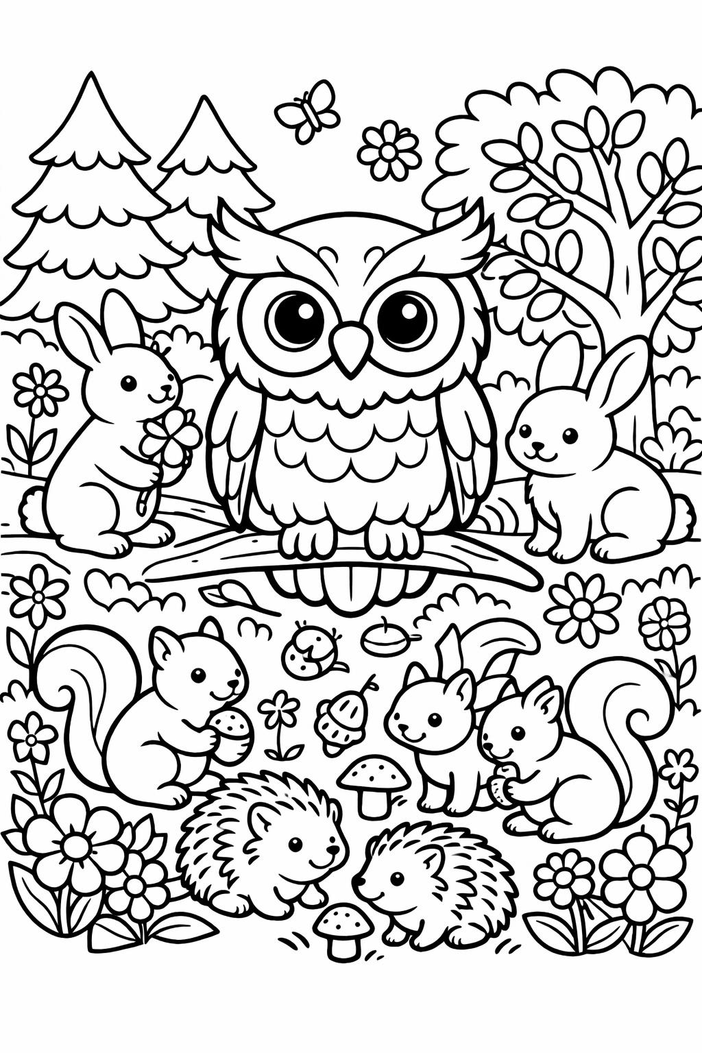 owl portrait coloring page | detailed owl face | artistic bird design