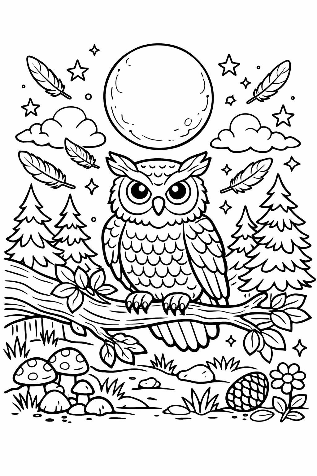 forest animal coloring page | woodland wildlife artwork | nature activity page