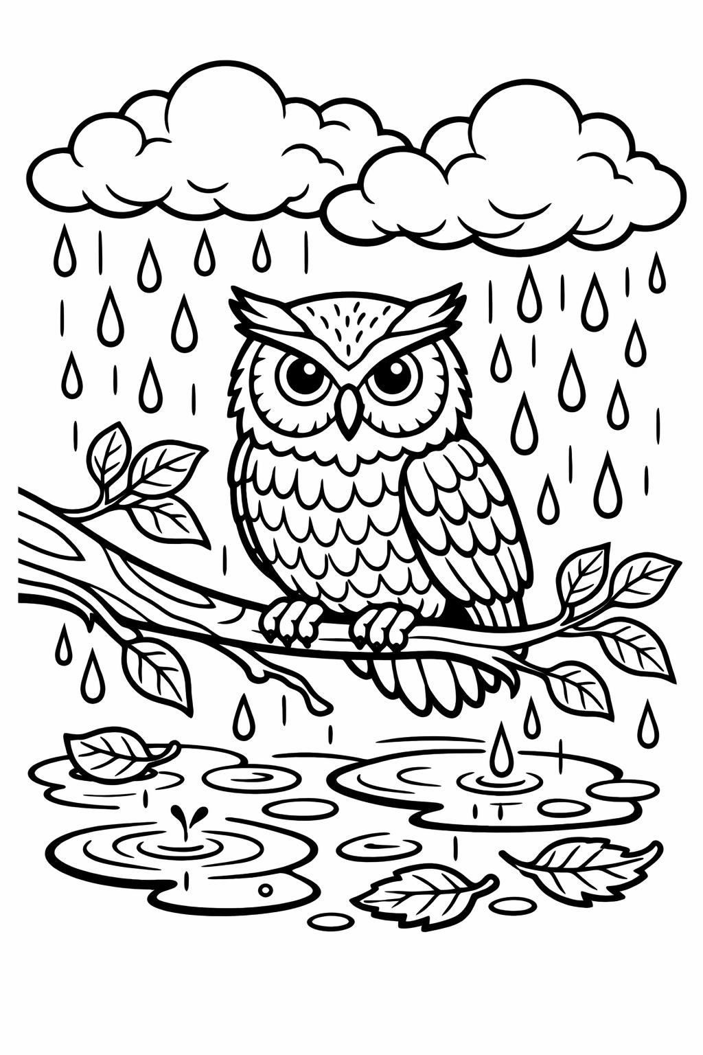 kawaii owl coloring page | cute cartoon owl | adorable coloring sheet