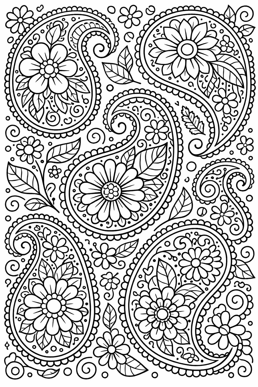 abstract pattern coloring page | detailed repeating shapes | artistic coloring sheet