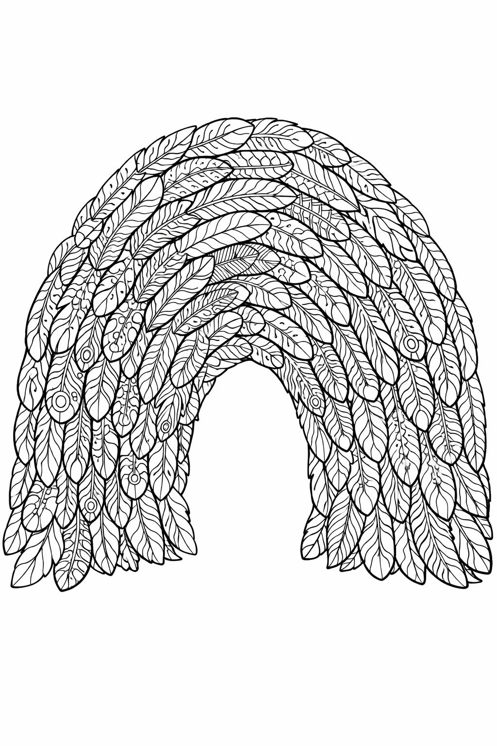 rainbow pattern coloring page | decorative rainbow motifs | artistic artwork