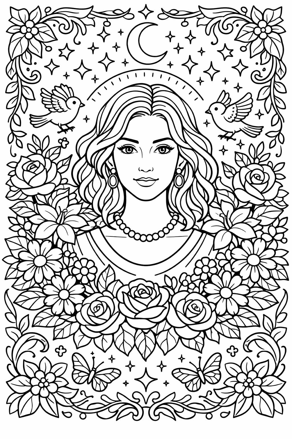 landscape coloring page | scenic wilderness illustration | peaceful nature artwork