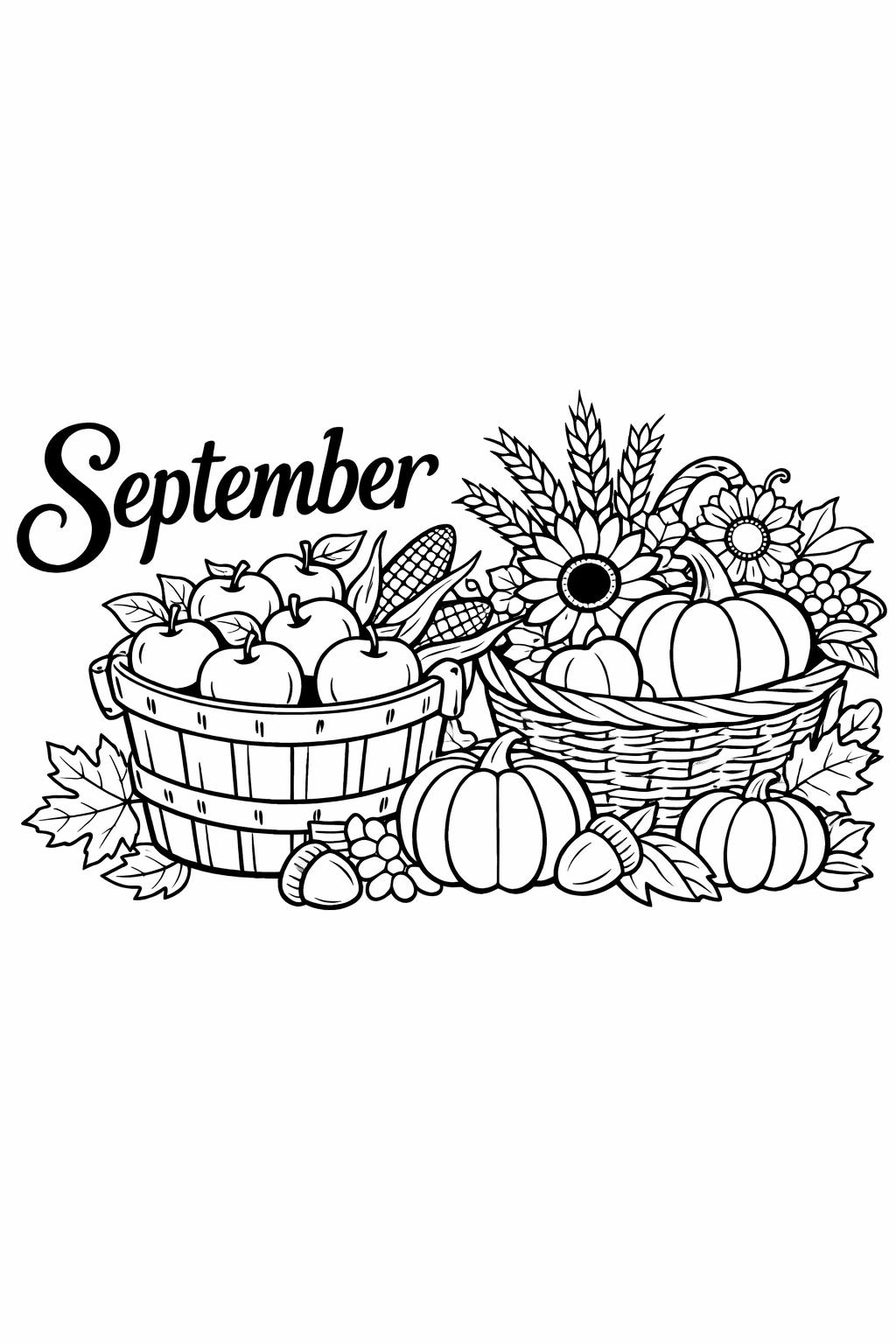 woodland animal coloring page | forest fall illustration | nature themed artwork