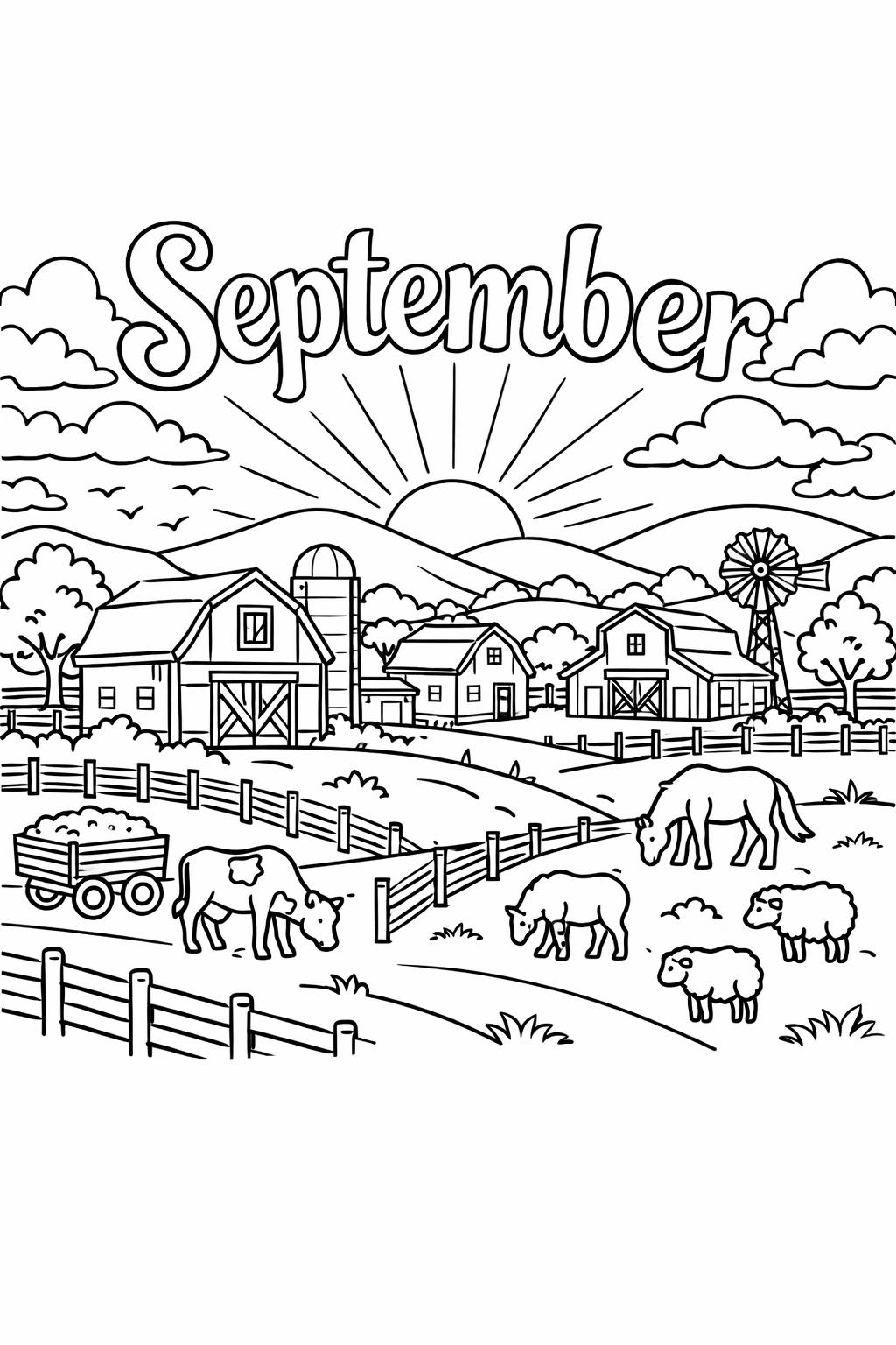 apple coloring page | harvest season design | cheerful autumn artwork