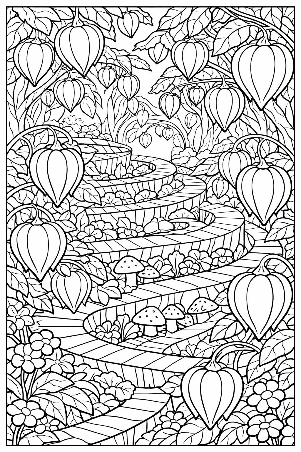 fantasy psychedelic page | surreal dreamlike artwork | intricate coloring design