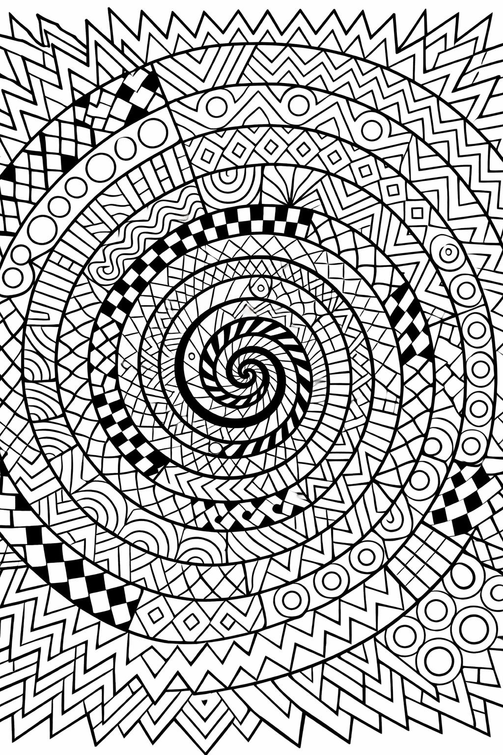geometric pattern coloring page | detailed abstract shapes | creative coloring page