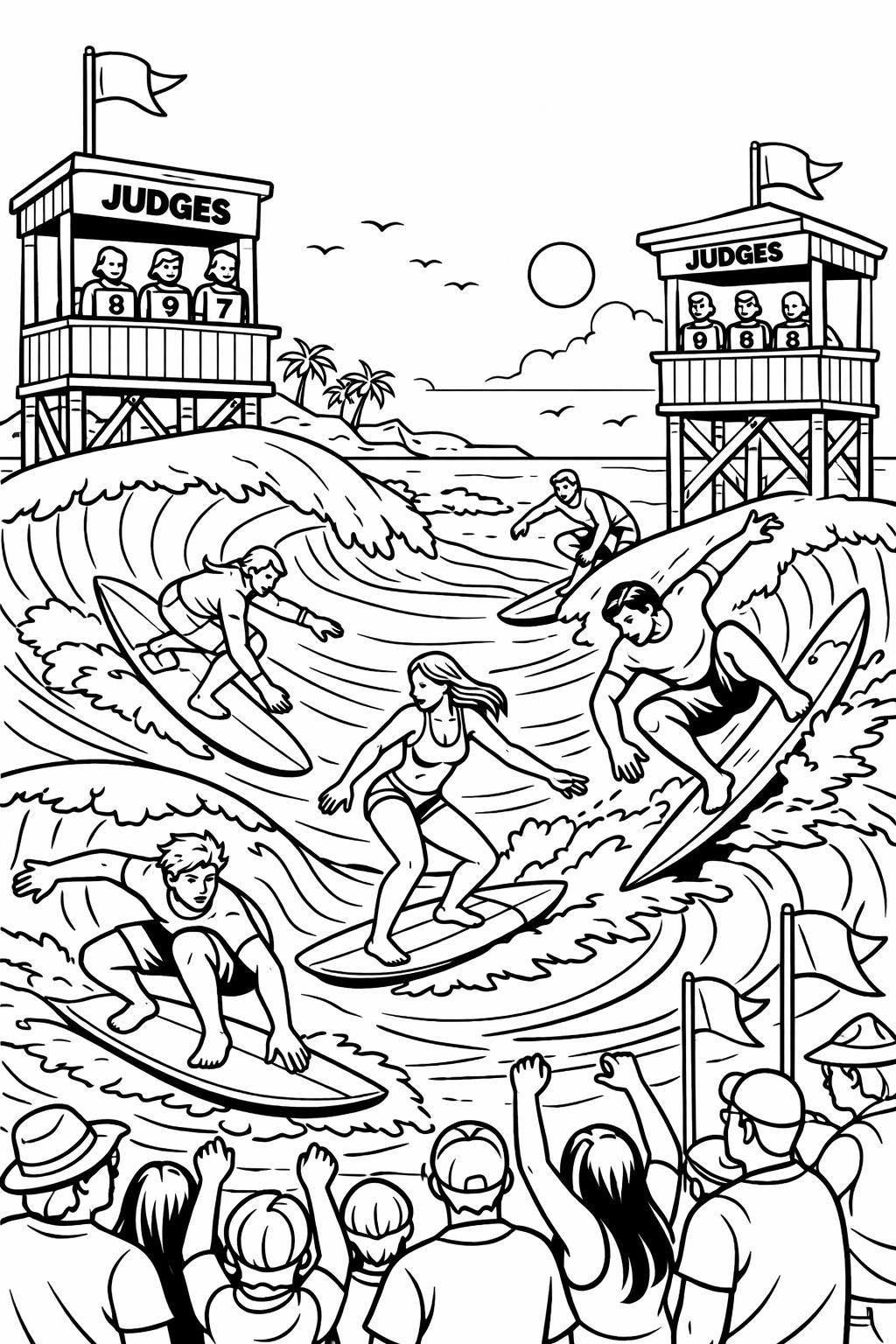 surfing quote coloring page | inspirational beach message | creative coloring page