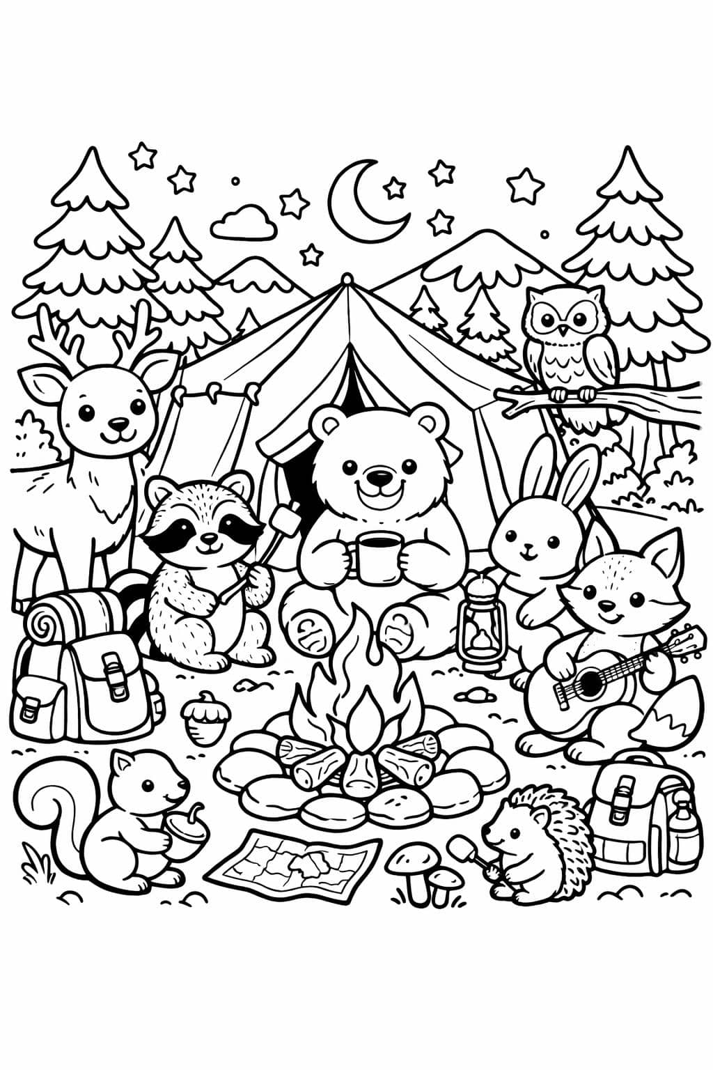 camping quote coloring page | inspirational outdoor message | creative artwork