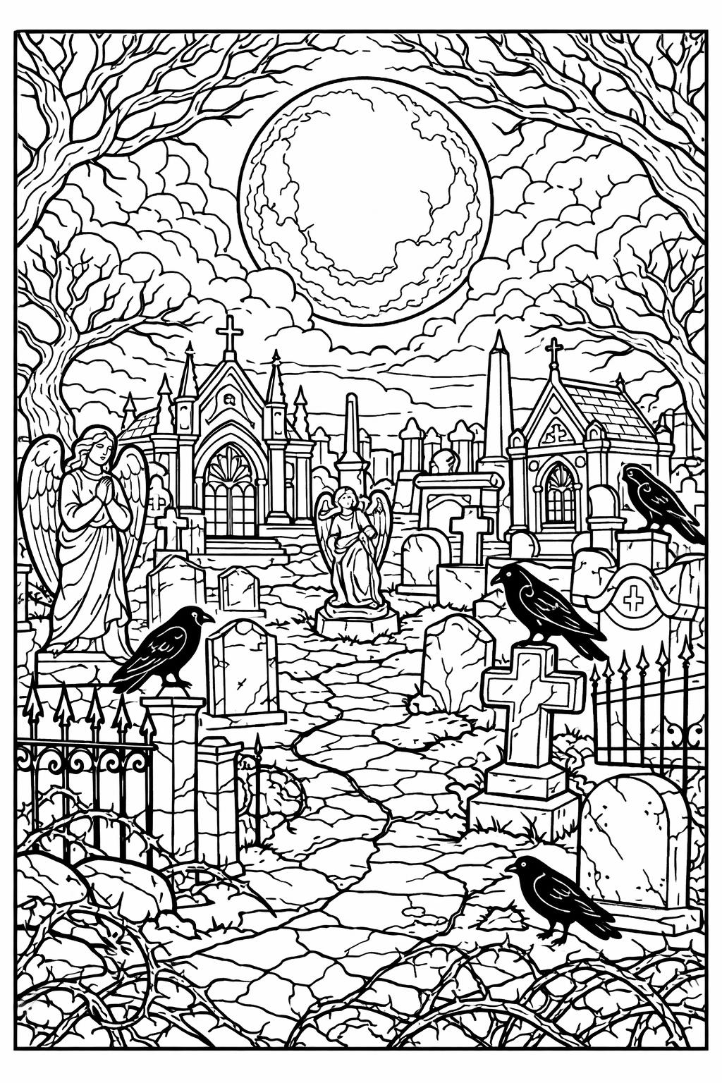 skull coloring page | intricate gothic skull | horror coloring page