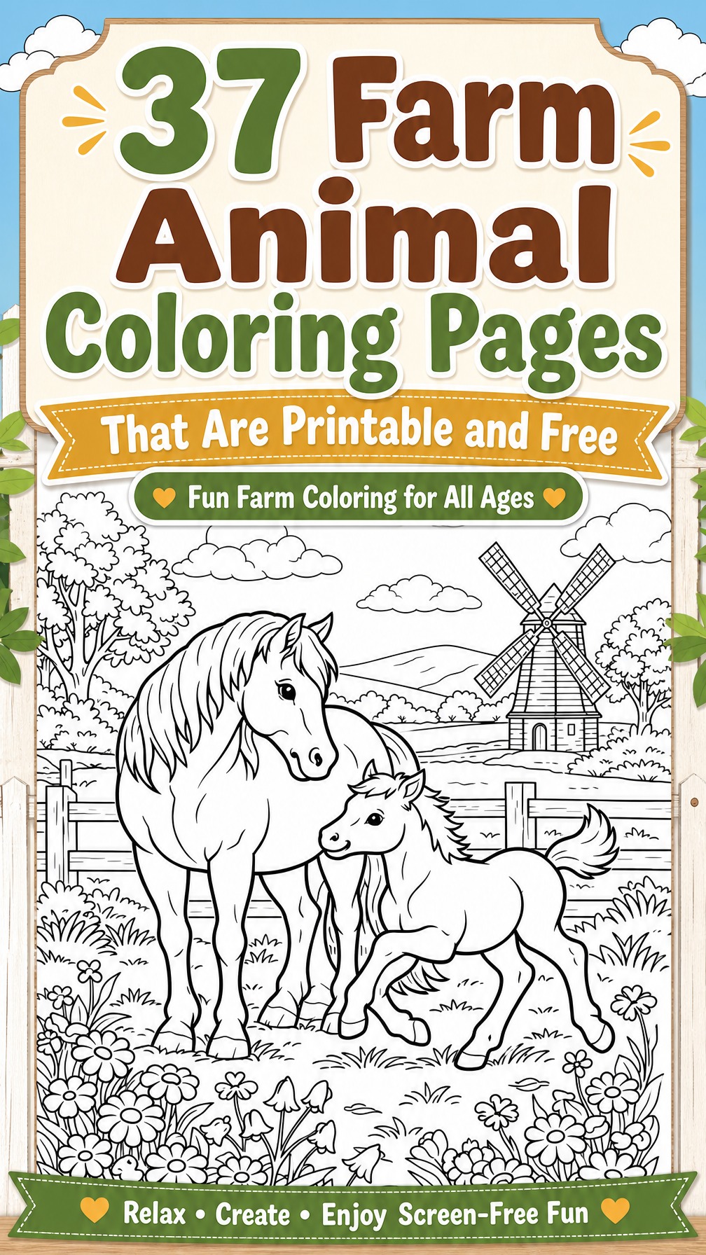 farm animal coloring pages | farm animal coloring pages pdf | printable farm animal coloring pages