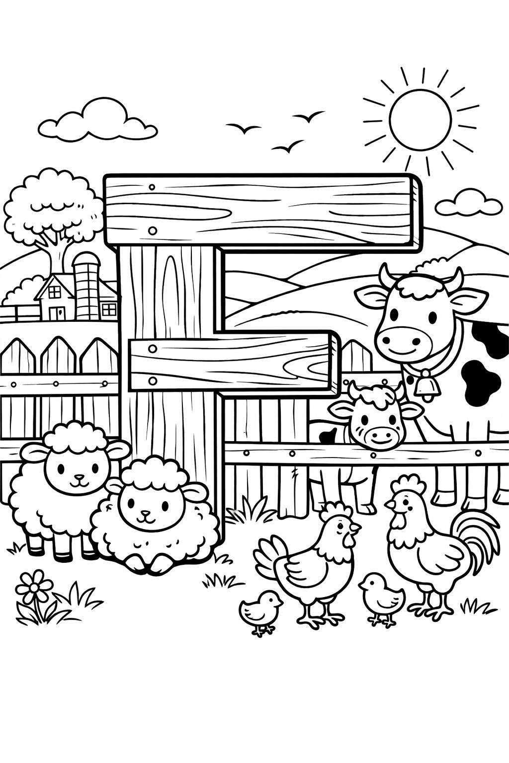 letter F tracing page | handwriting practice worksheet | educational coloring page