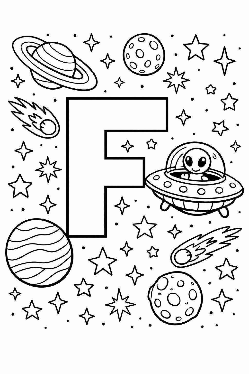lowercase f coloring page | early literacy activity | fun alphabet page