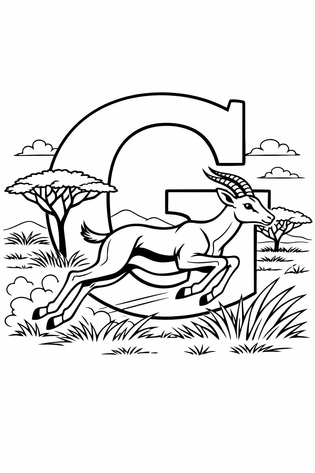 letter G tracing page | handwriting practice worksheet | educational coloring page