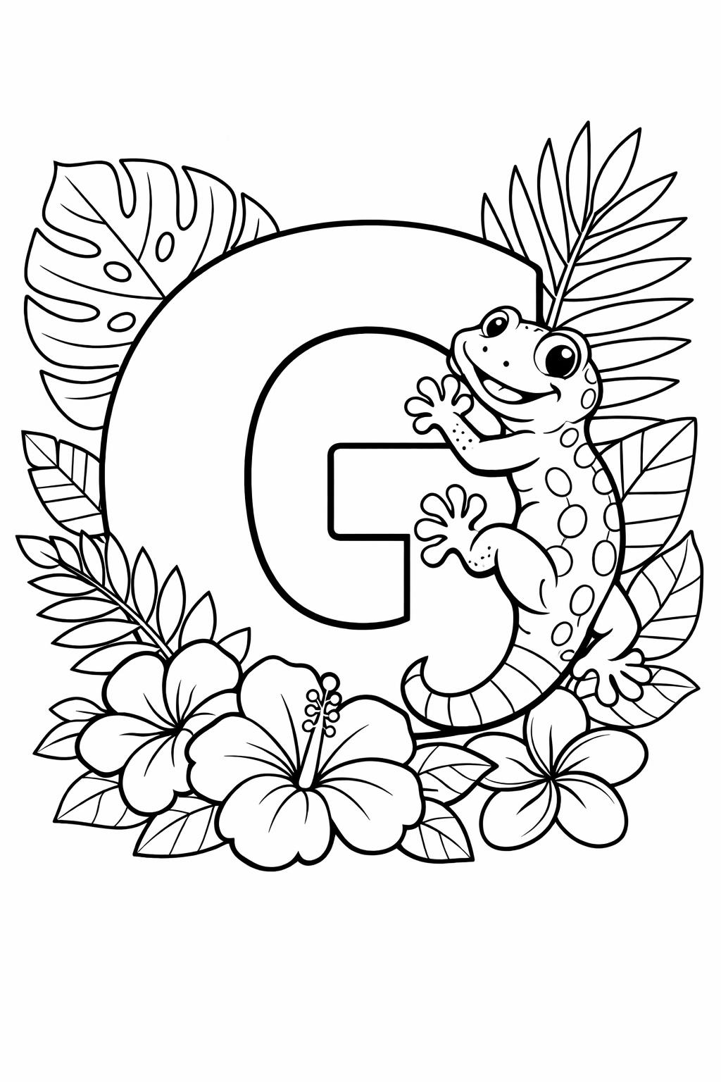 letter G and grapes page | fruit themed alphabet activity | kids coloring page