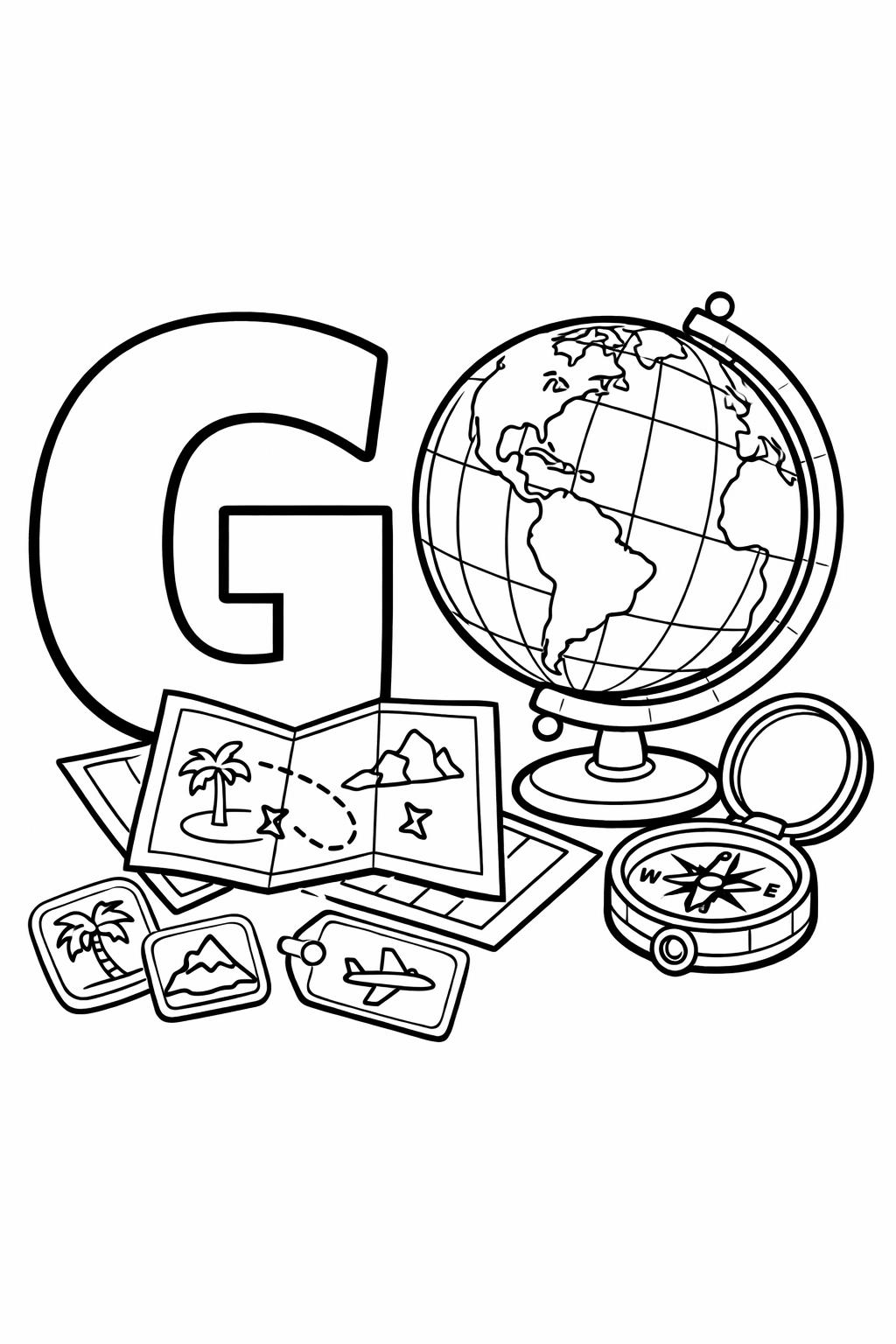 letter G mandala coloring page | decorative alphabet pattern | relaxing coloring sheet