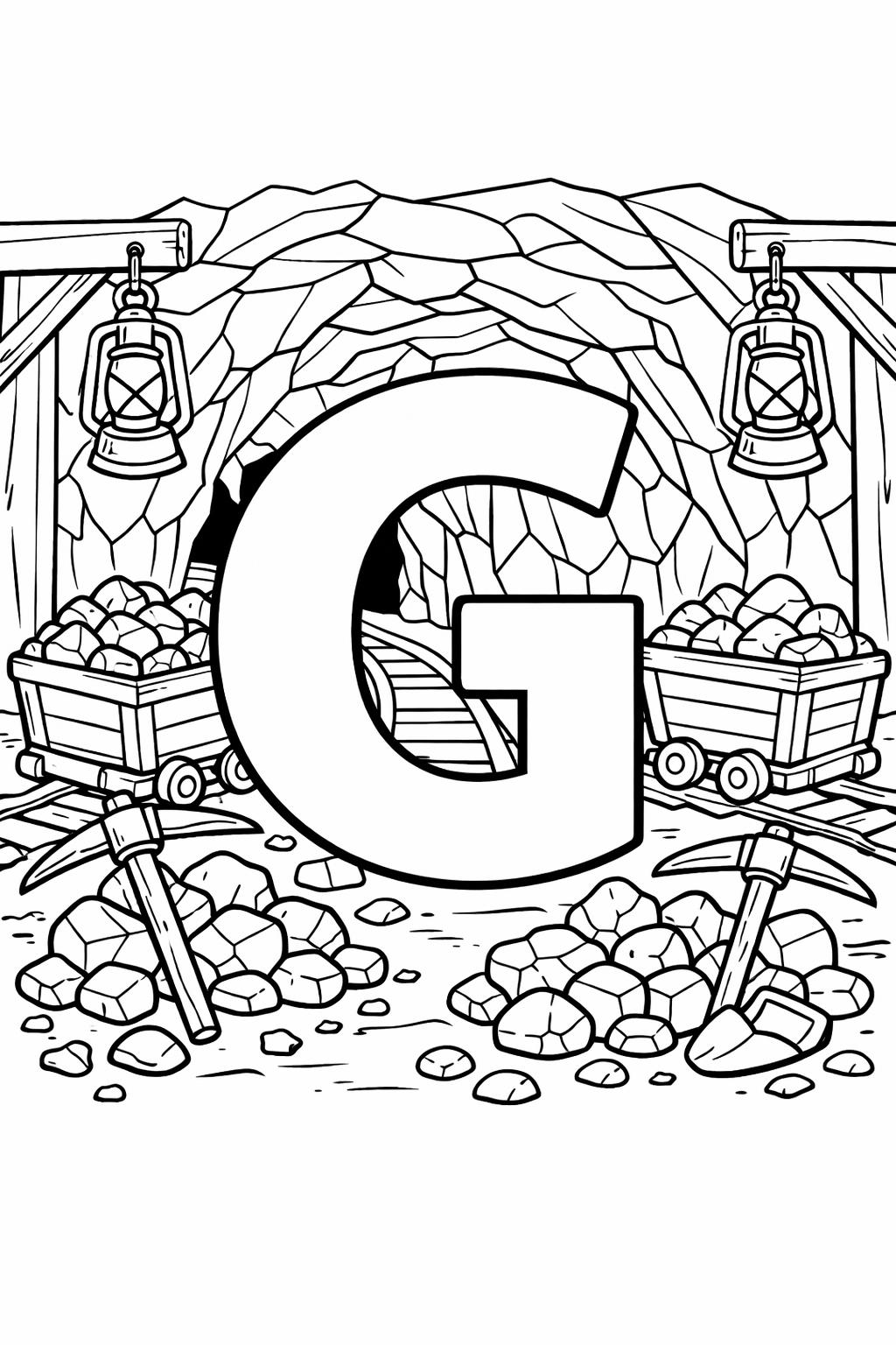 letter G animal coloring page | G is for giraffe | educational coloring sheet