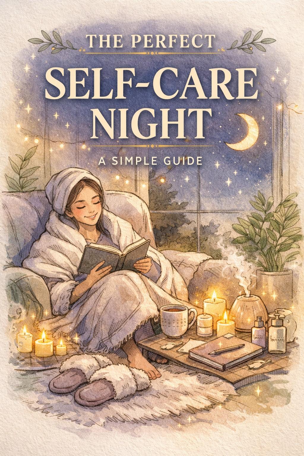 guide to creating the perfect self care night | relaxing evening routine ideas | stress relief and wellness tips