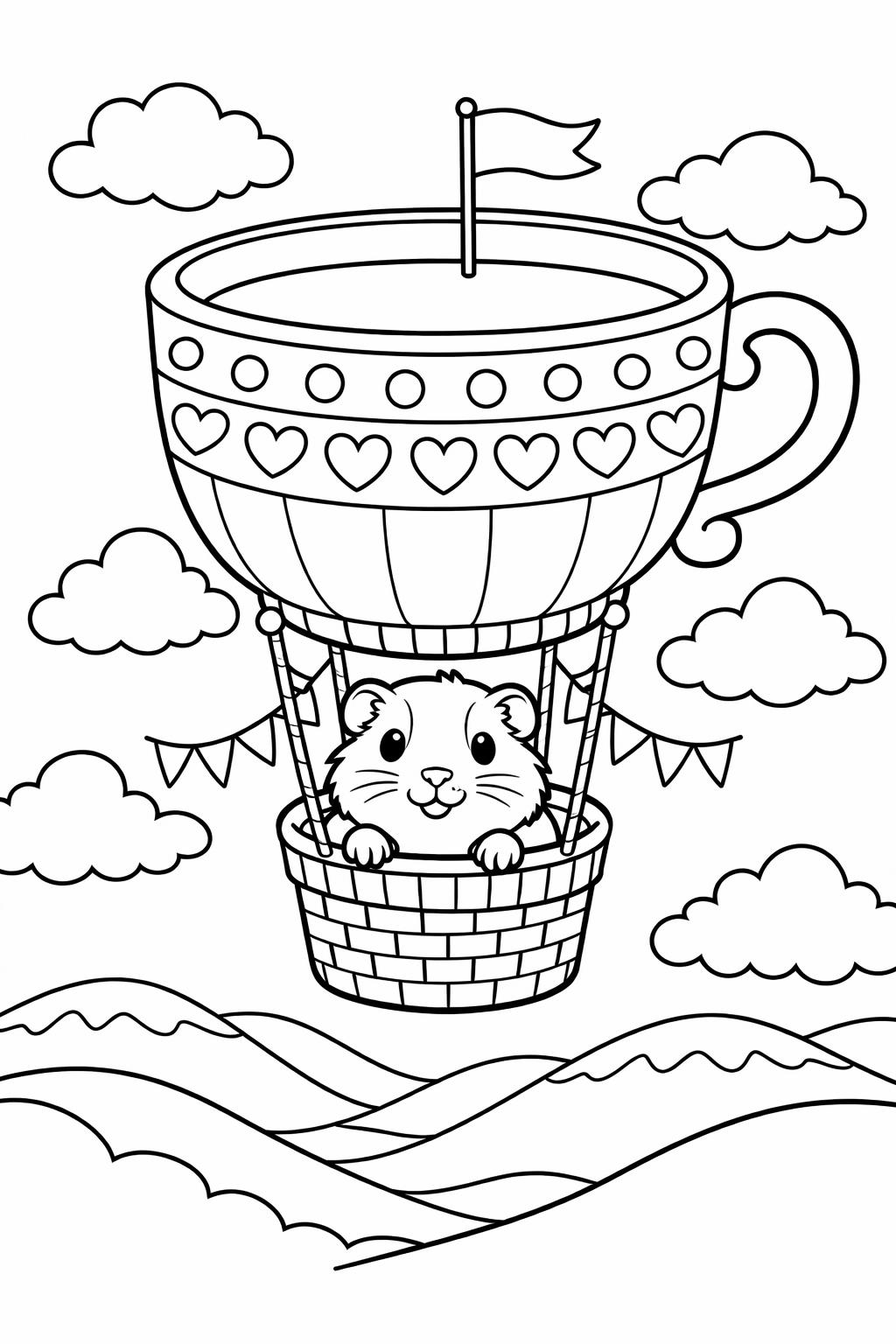 guinea pig habitat coloring page | cozy pet home | creative animal artwork