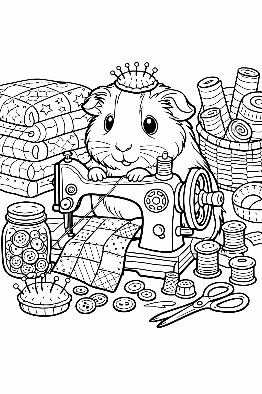 guinea pig mandala coloring page | intricate pet pattern | calming coloring artwork