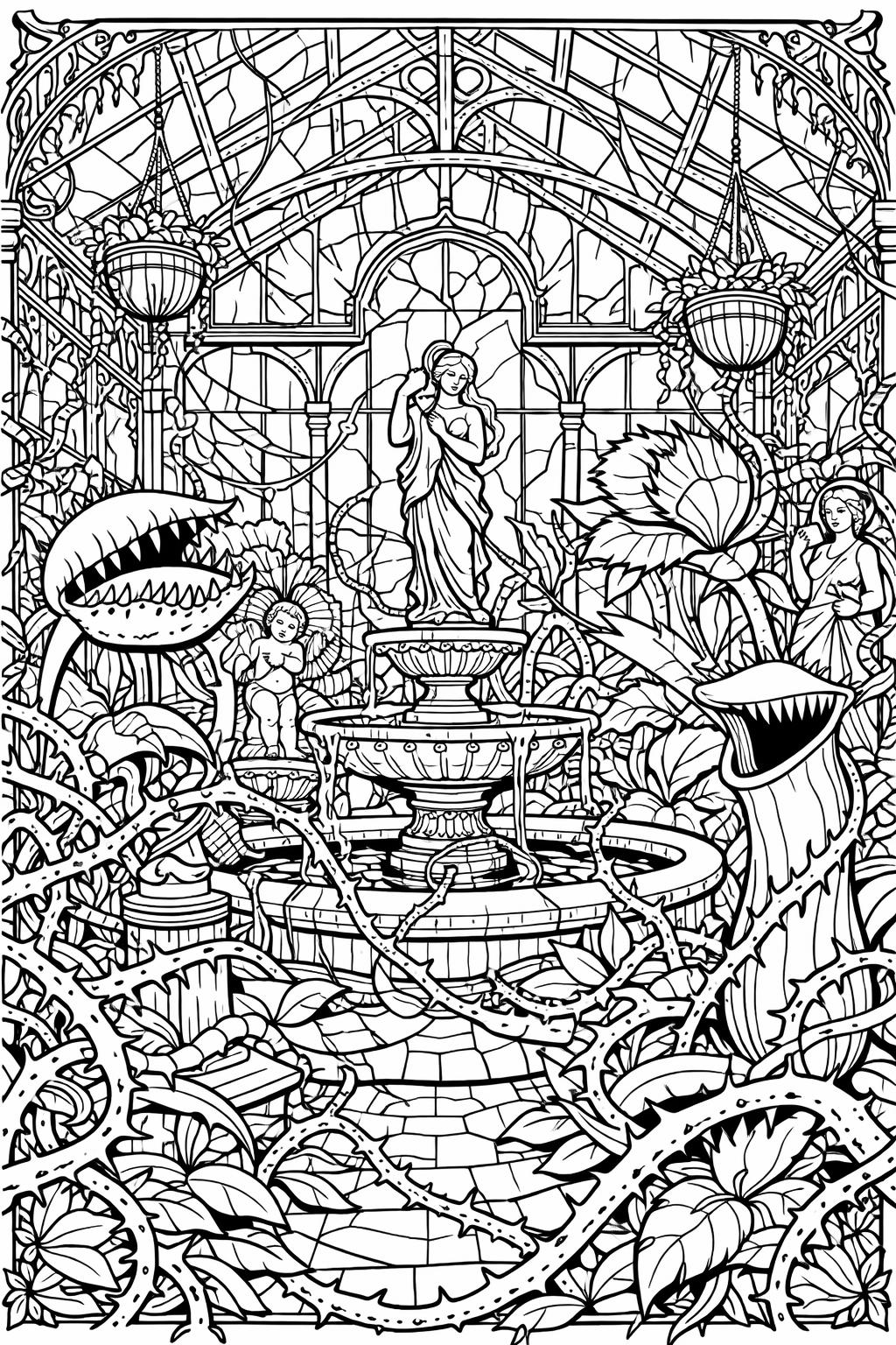 horror mandala coloring page | intricate spooky patterns | relaxing adult coloring page