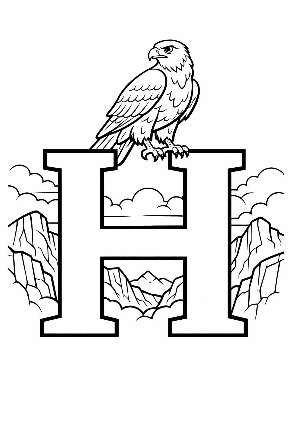 letter H classroom page | educational alphabet artwork | kids coloring activity
