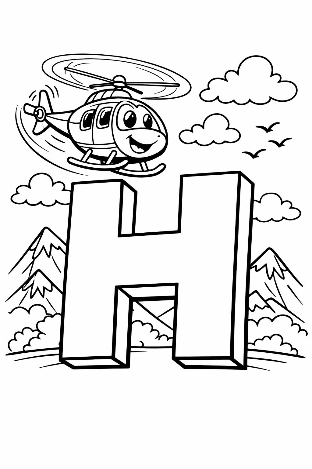 H is for hedgehog coloring page | woodland animal alphabet | cute kids activity