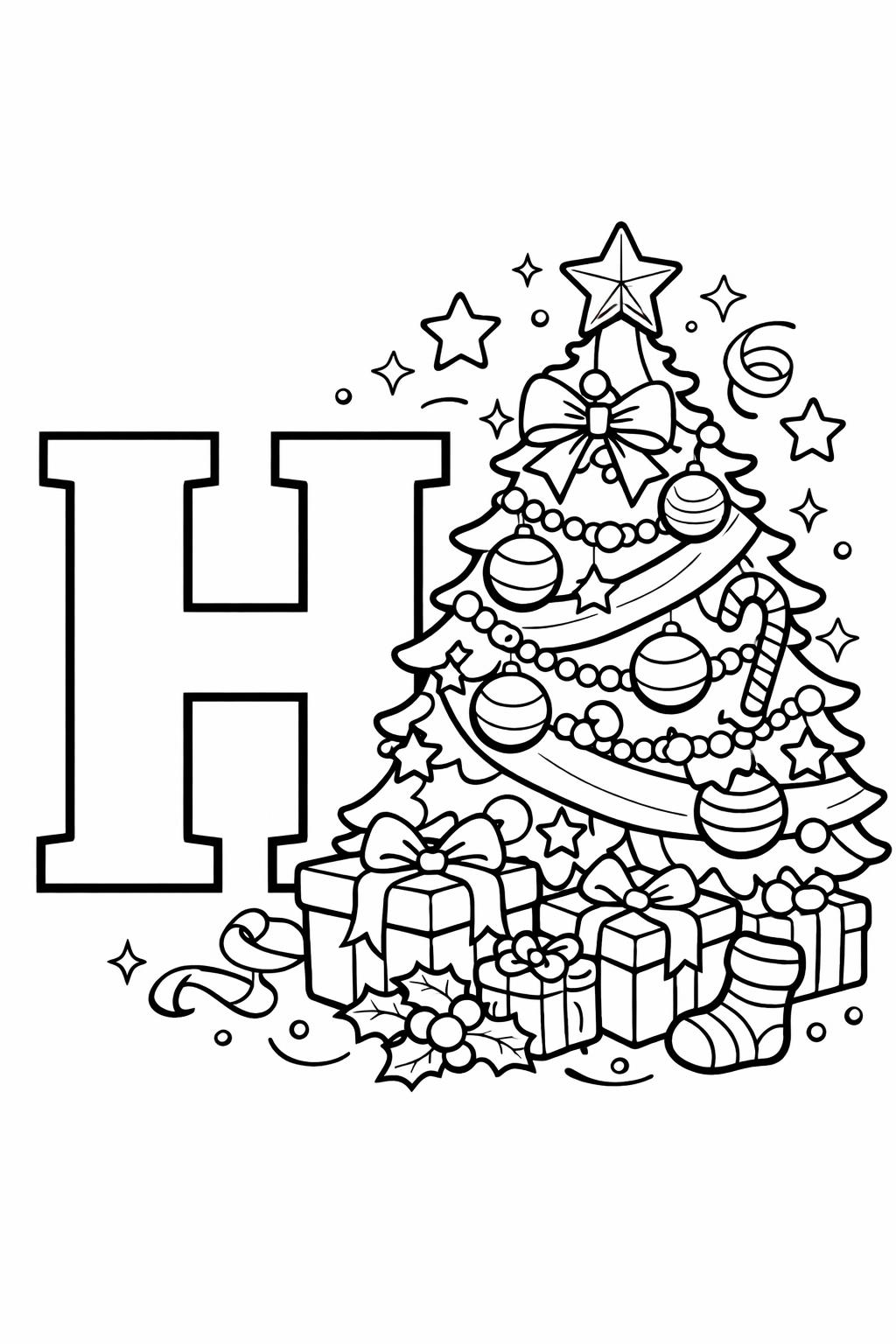 letter H animal coloring page | H is for horse | educational coloring sheet