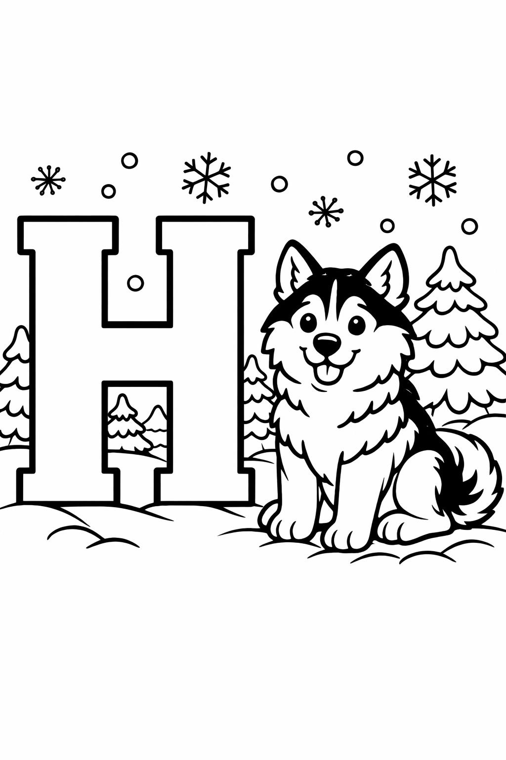 letter H doodle coloring page | creative alphabet artwork | printable kids activities