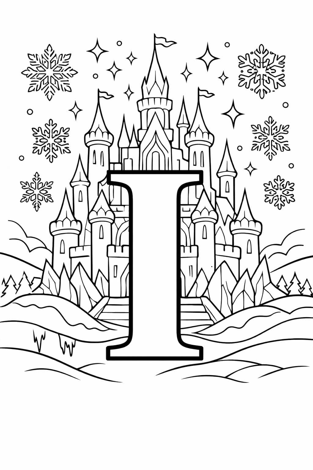 printable letter I coloring page | alphabet themed worksheet | early learning fun