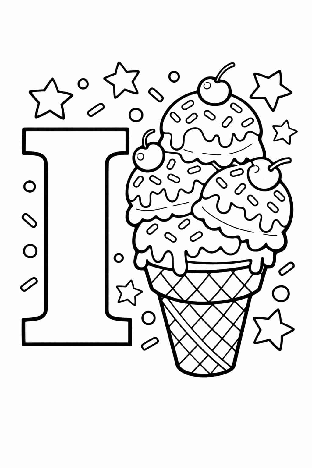 lowercase i coloring page | early literacy activity | fun alphabet page