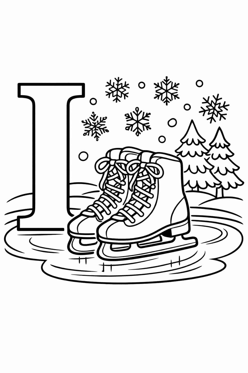 letter I and ice cream page | sweet treat alphabet activity | kids coloring page