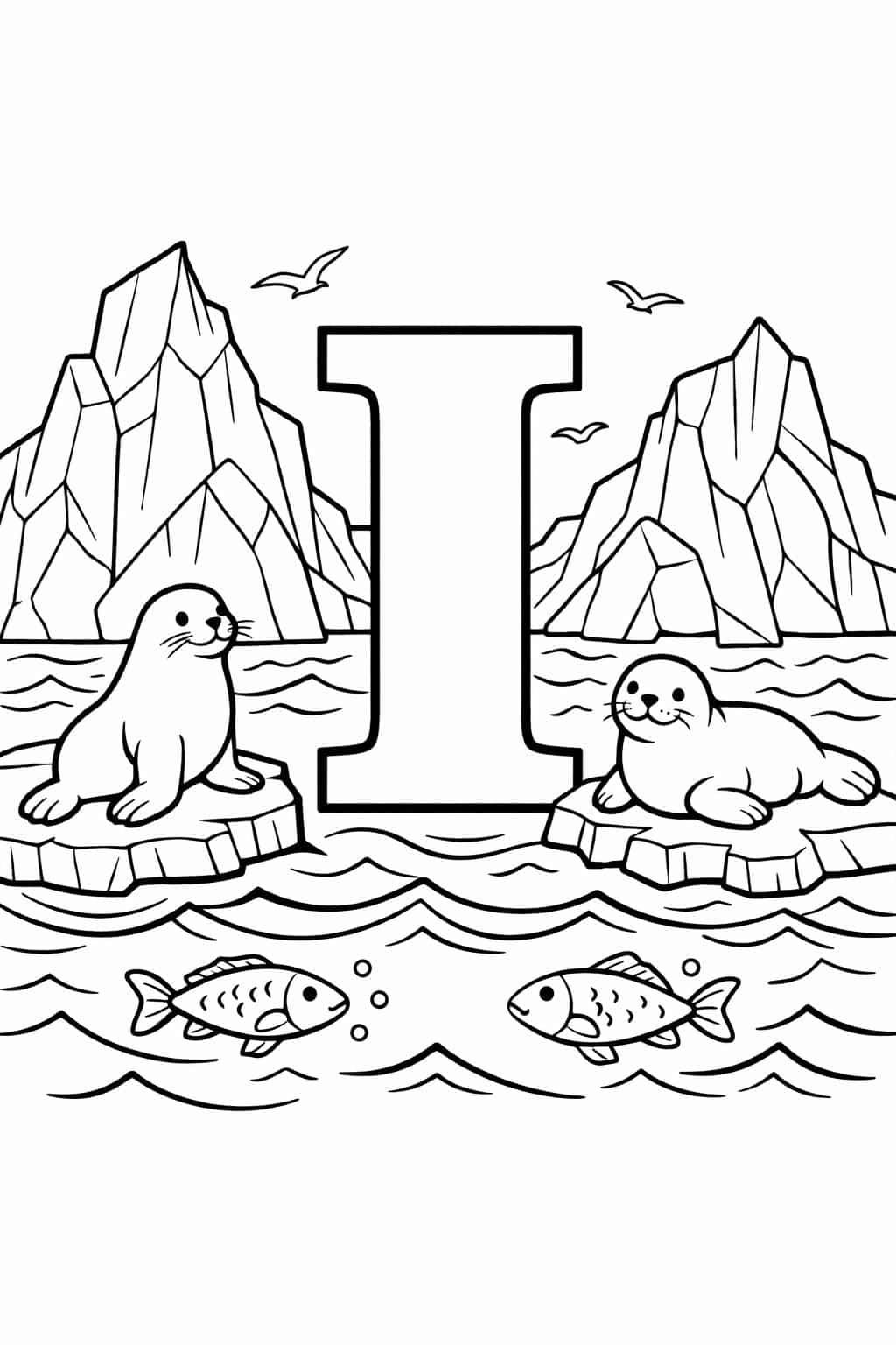 I is for insect coloring page | bug alphabet activity | learning worksheet