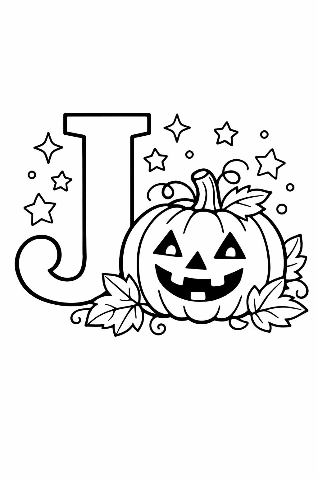 simple letter J coloring page | easy alphabet outline | beginner coloring activity