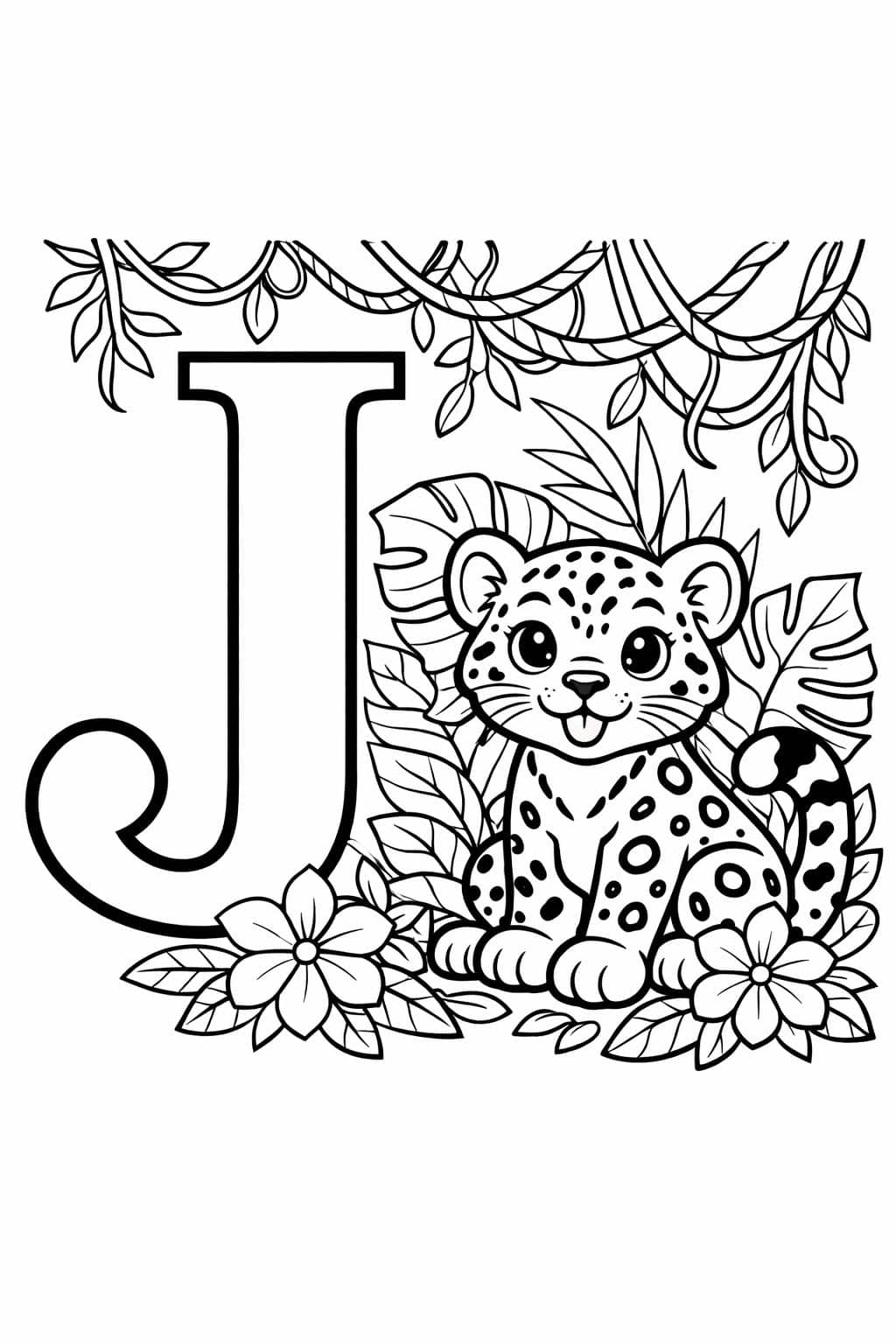 lowercase j coloring page | early literacy activity | fun alphabet page