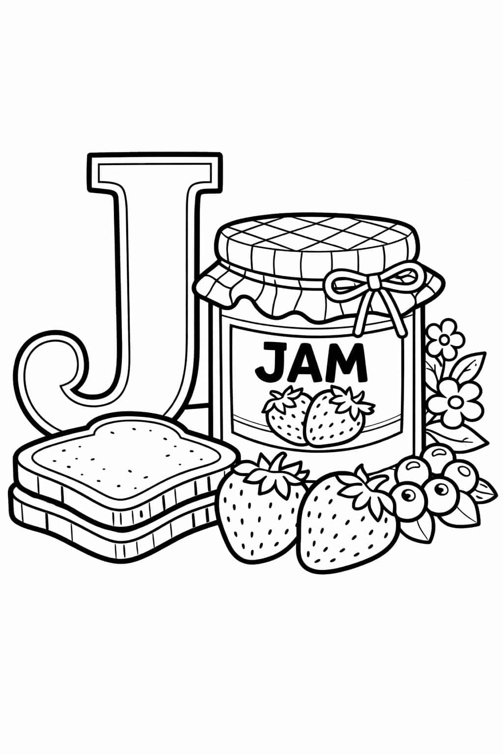 alphabet J coloring page | beginner reading activity | printable learning page