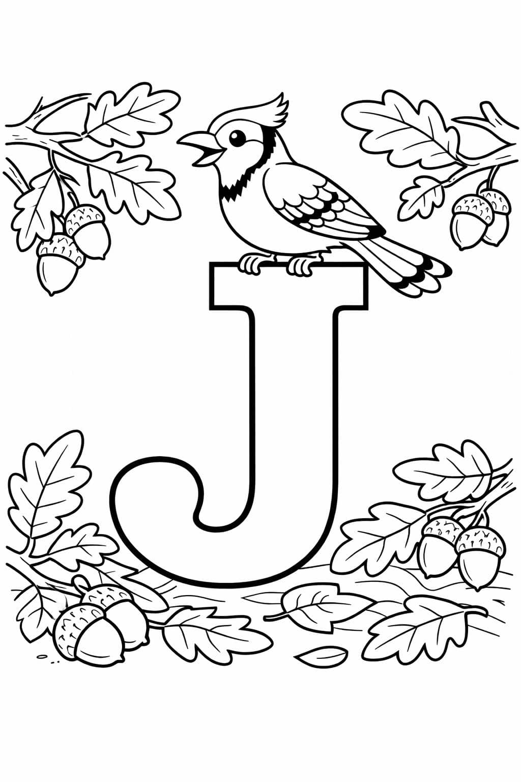 letter J doodle coloring page | creative alphabet artwork | printable kids activity